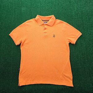 Volcom Polo Shirt Mens Medium Orange Short Sleeve Outdoors Golf Skater Casual
